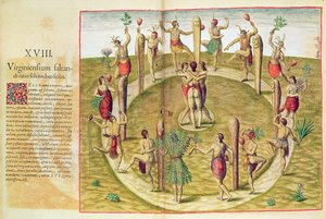 Admiranta Narratio ، رقصة الصداقة الطقسية العذراء (الصفحة 85) ، 1585-88 (نقش الألوان)